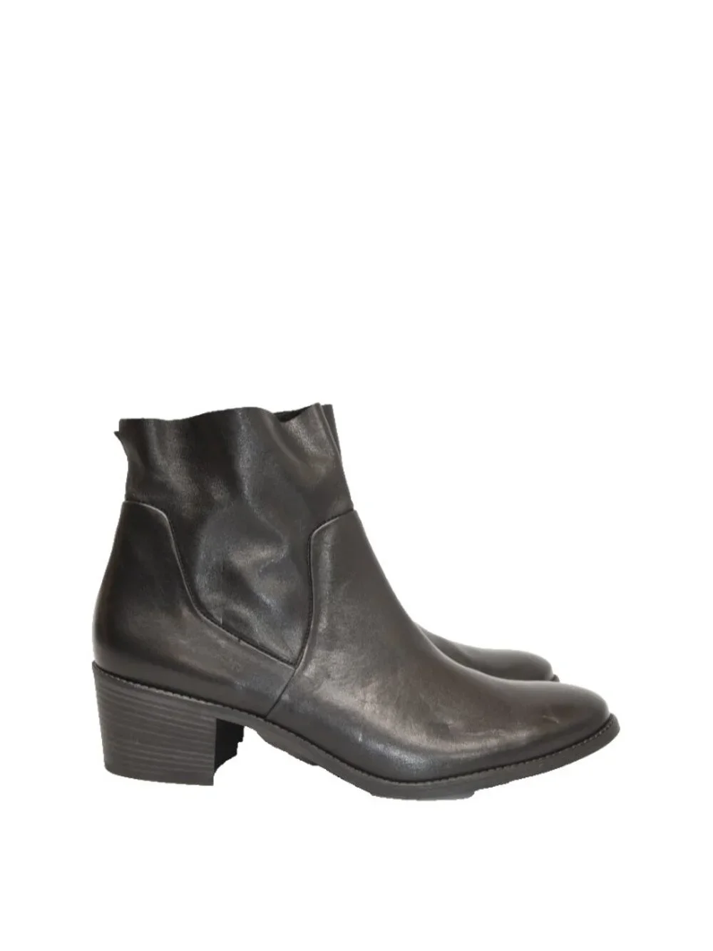 $550 PAUL GREEN SUZETTE BLOCK HEEL BOOTIES BLACK SOFT LEATHER 10.5 US (TF21)